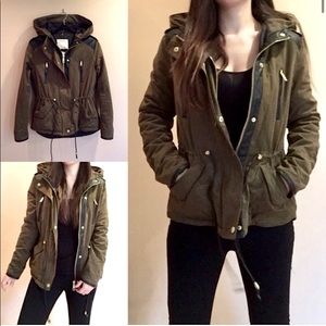 Zara olive Trafaluc military style bomber jacket